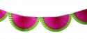 Cerise Lime Watermelon Themed 10 Ft Bunting Fan Garland (12 pcs)