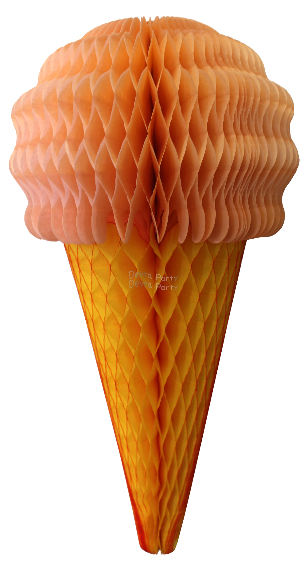 (image for) Peach 20 Inch Tissue Paper Ice Cream Cones (6 pieces)