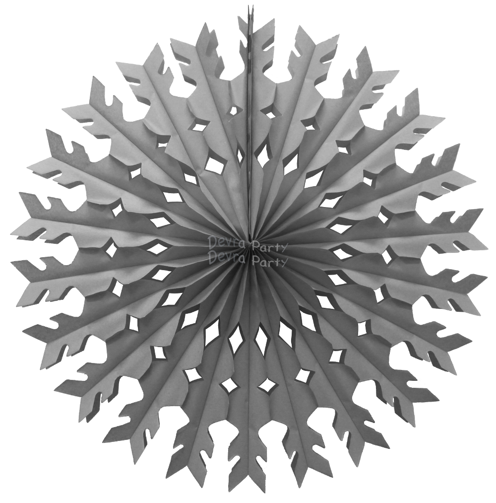 (image for) 22 Inch Gray Tissue Paper Snowflake Decoration (12 pcs)