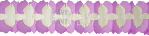 (image for) 12 Foot Cross Garland Decoration Lilac & White (12 pcs)