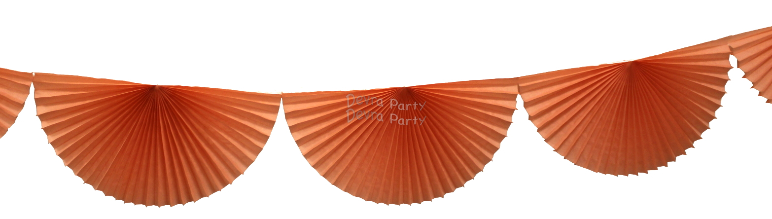 (image for) Peach 10 Foot Bunting Fan Garland (12 pcs)