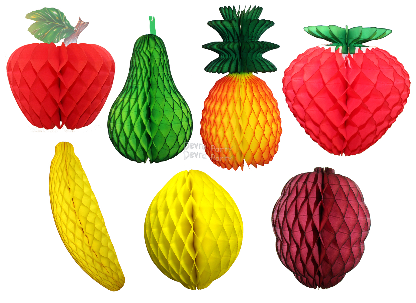 (image for) Large Tissue Paper Fruit Honeycomb Decoration Kit (20 Pieces)