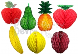 8-Piece Set of Pastel Tissue Paper Fruits Decorations - Made in