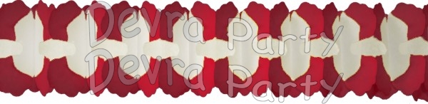 12 Foot Cross Garland Decoration Maroon & White (12 pcs) - Click Image to Close