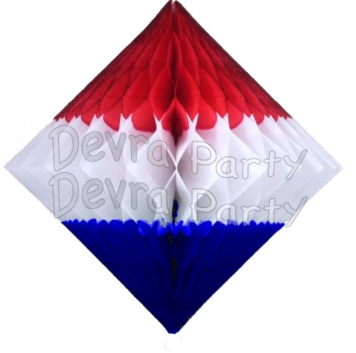 18 Inch Patriotic Hanging Diamond Decoration (12 pcs) - Click Image to Close
