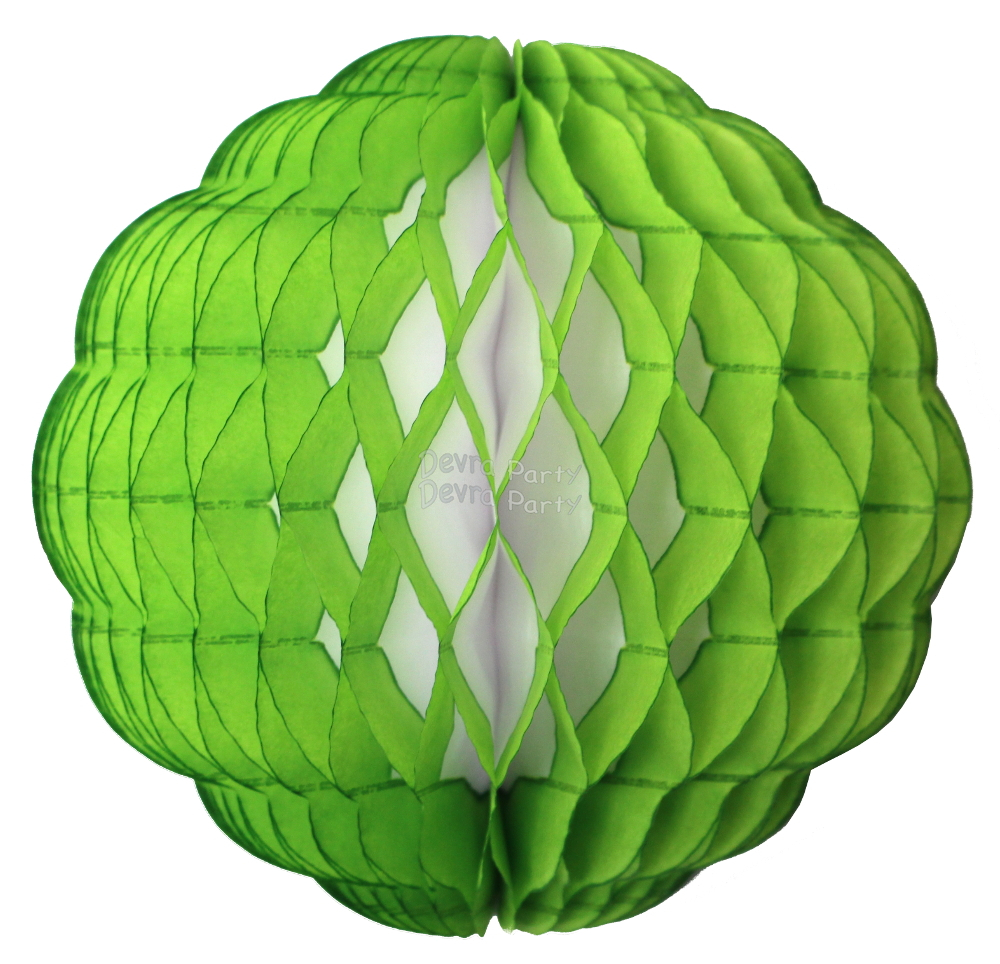 (image for) 14 Inch Puff Ball Lime and White (12 pcs)