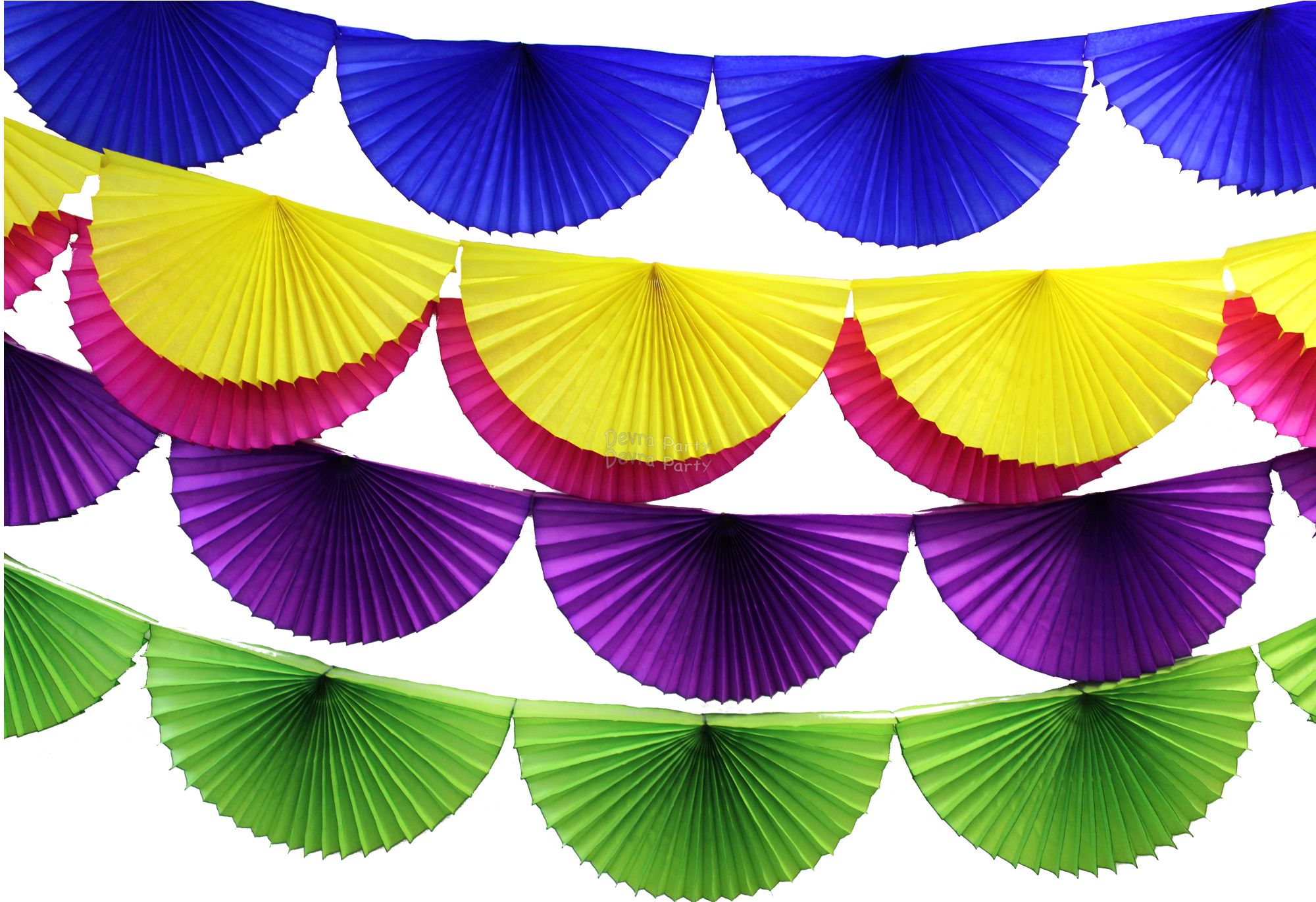 (image for) 7 Foot Tissue Paper Bunting Fan Garland (12 Pieces) (NEW!)
