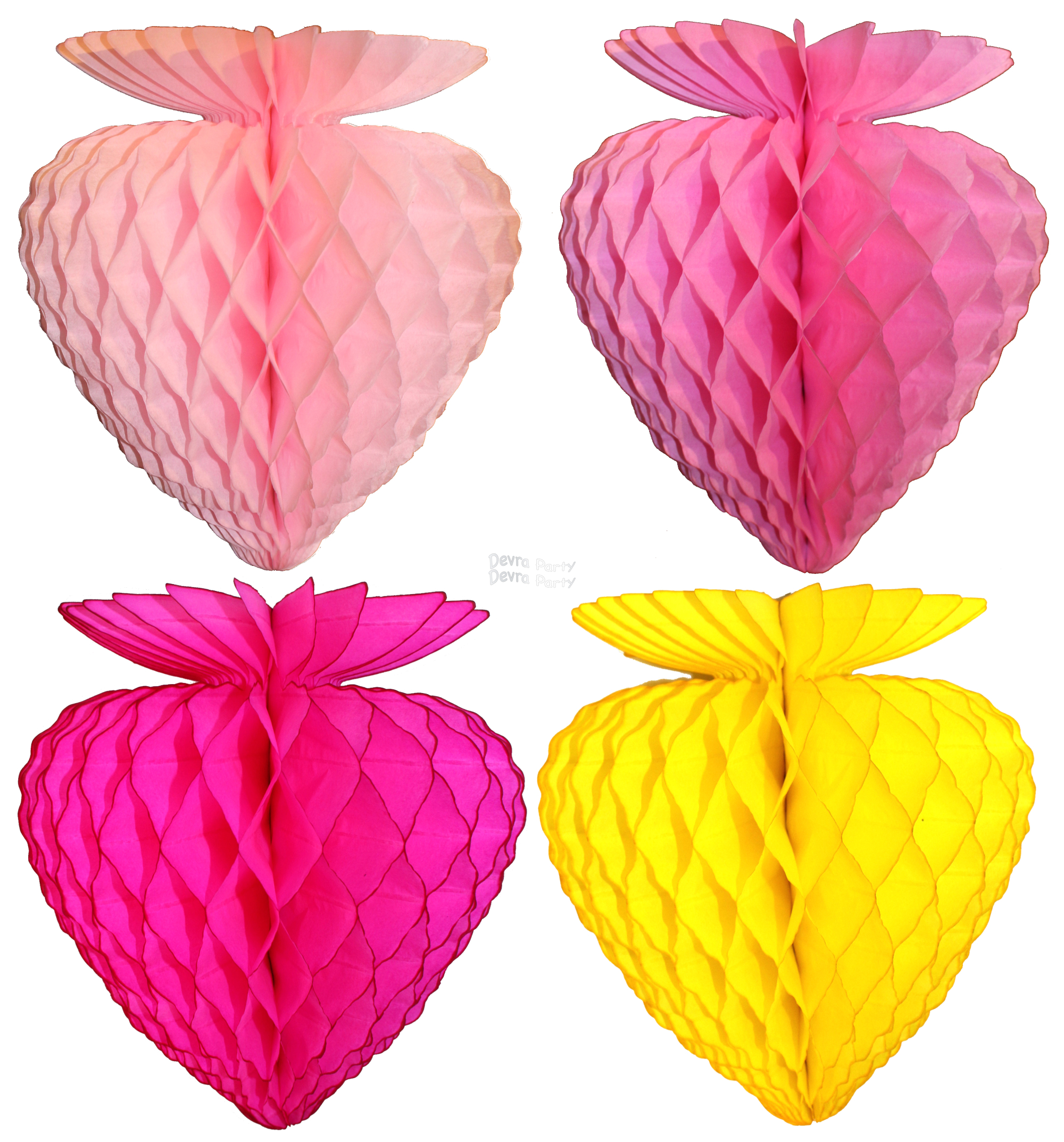 (image for) Honeycomb Tissue Strawberry, 10 Inch - Solid Colors (12 pcs)