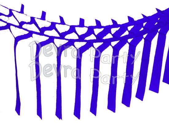 Dark Blue Streamer Garland Decoration (12 pcs) - Click Image to Close