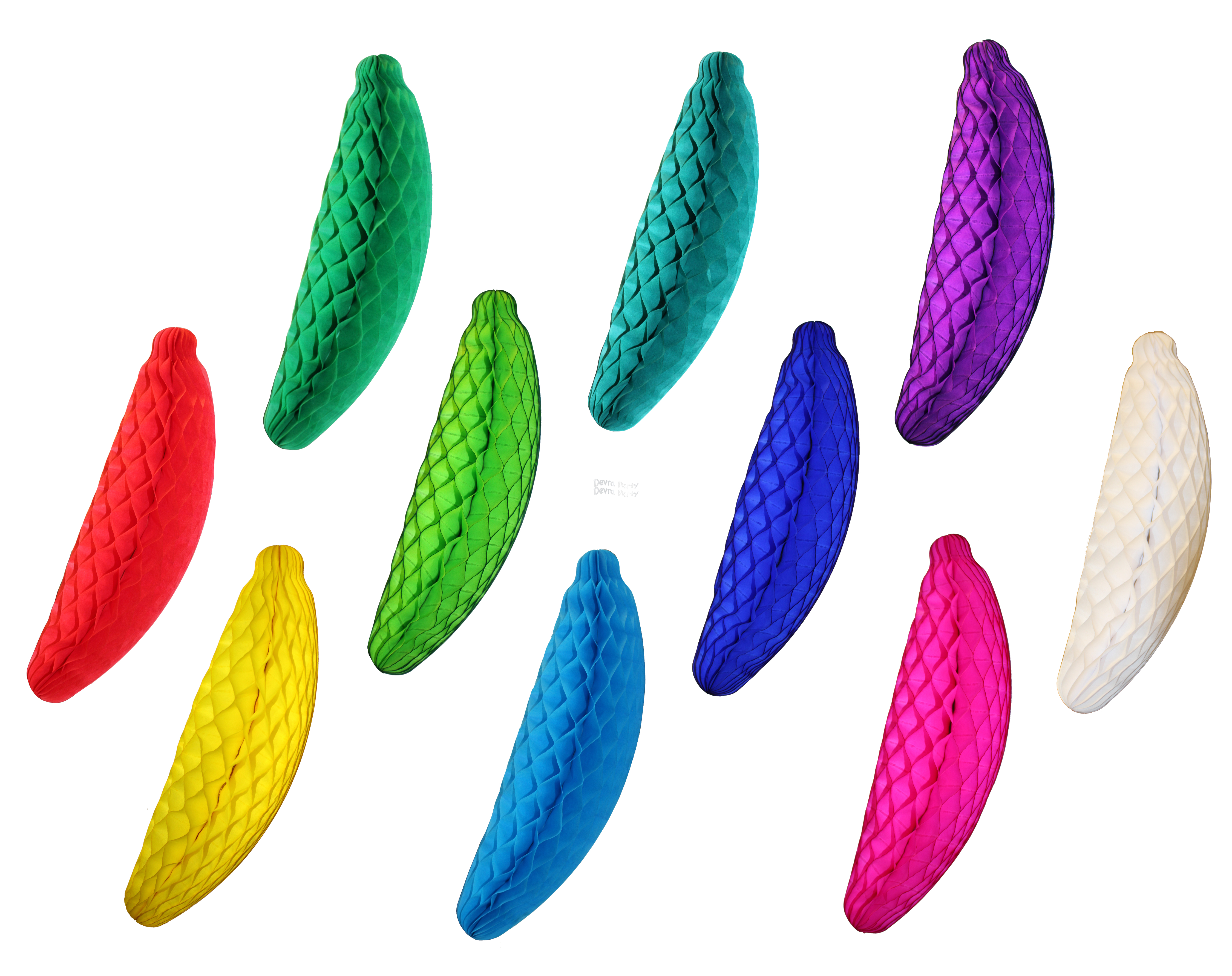 (image for) Honeycomb Banana Decoration, 15 Inch, All Colors (12 pcs)
