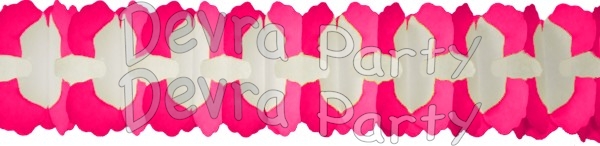 12 Foot Cross Garland Decoration Cerise & White (12 pcs) - Click Image to Close