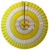 (image for) 16 Inch Tissue Paper Striped Fan Yellow and White (12 pcs)