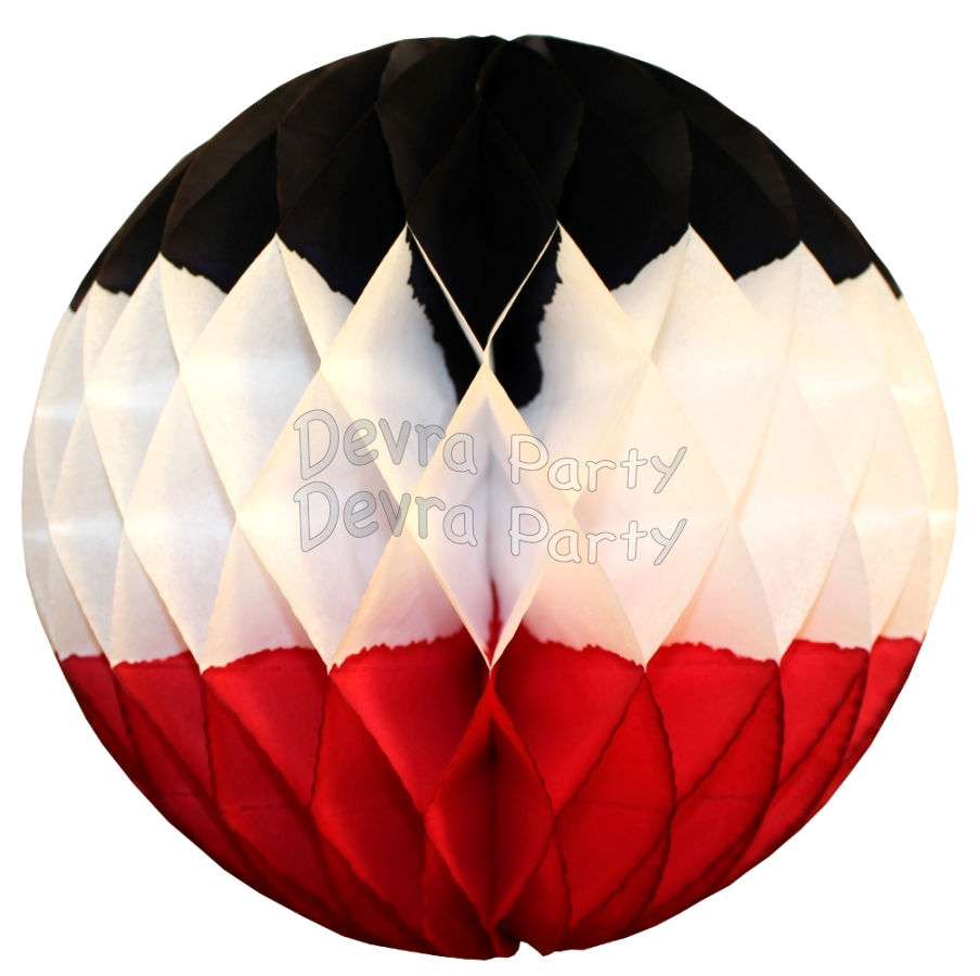 Black White Red Tissue Paper Ball (12 pcs) - Click Image to Close