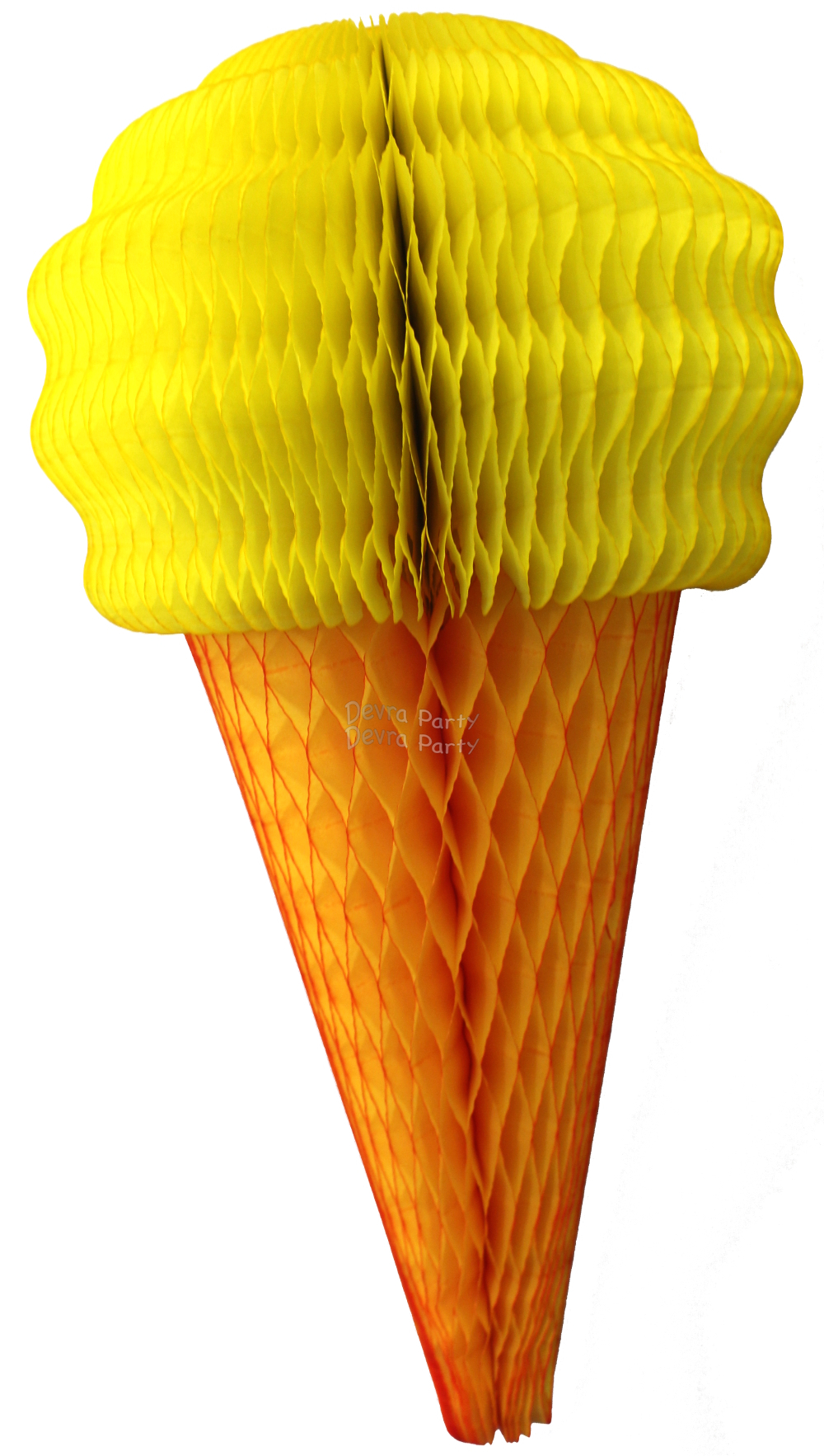 (image for) Yellow 20 Inch Tissue Paper Ice Cream Cones (6 pieces)