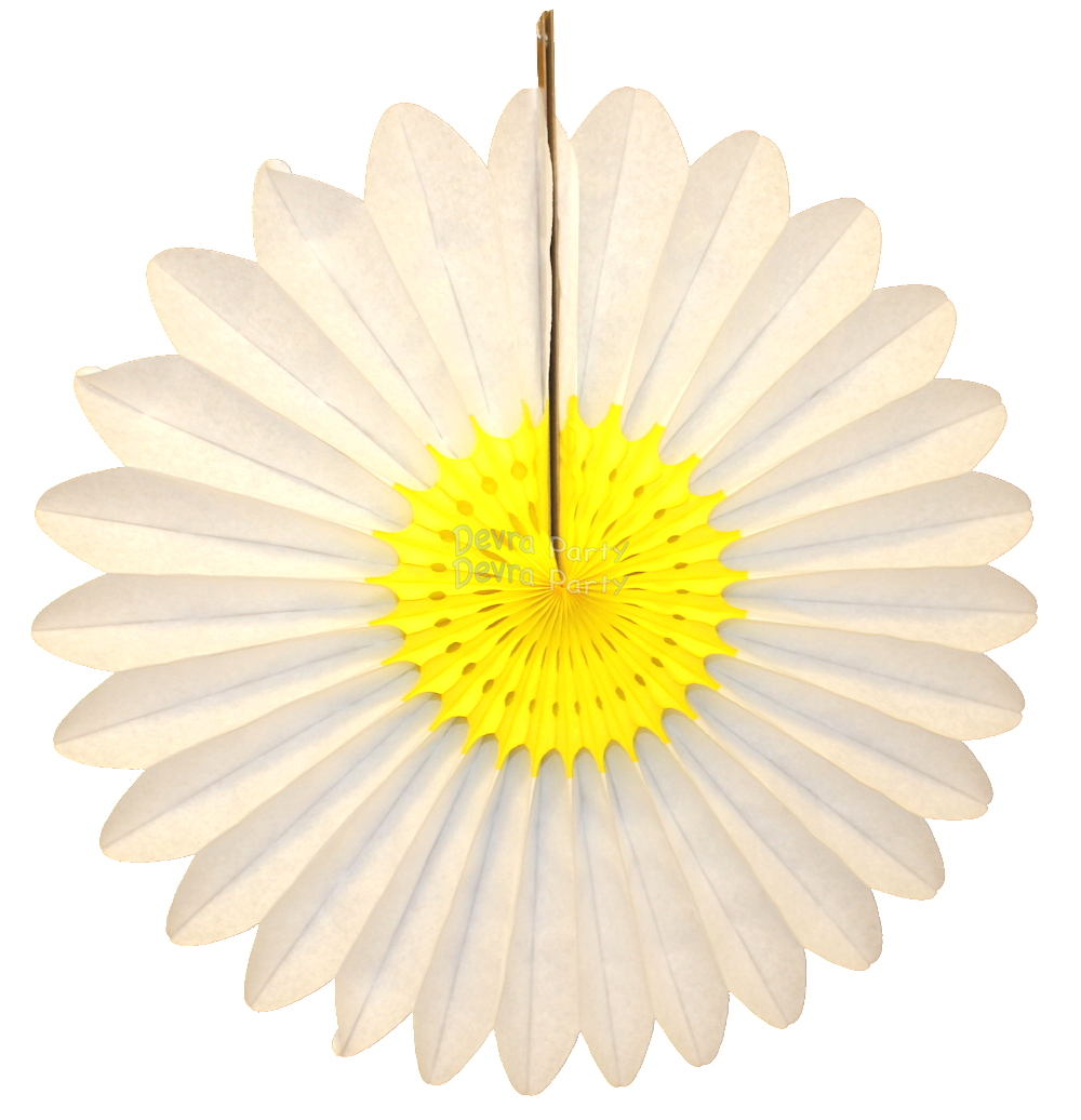 (image for) Yellow and White Daisy Fanburst Decoration (12 pcs)