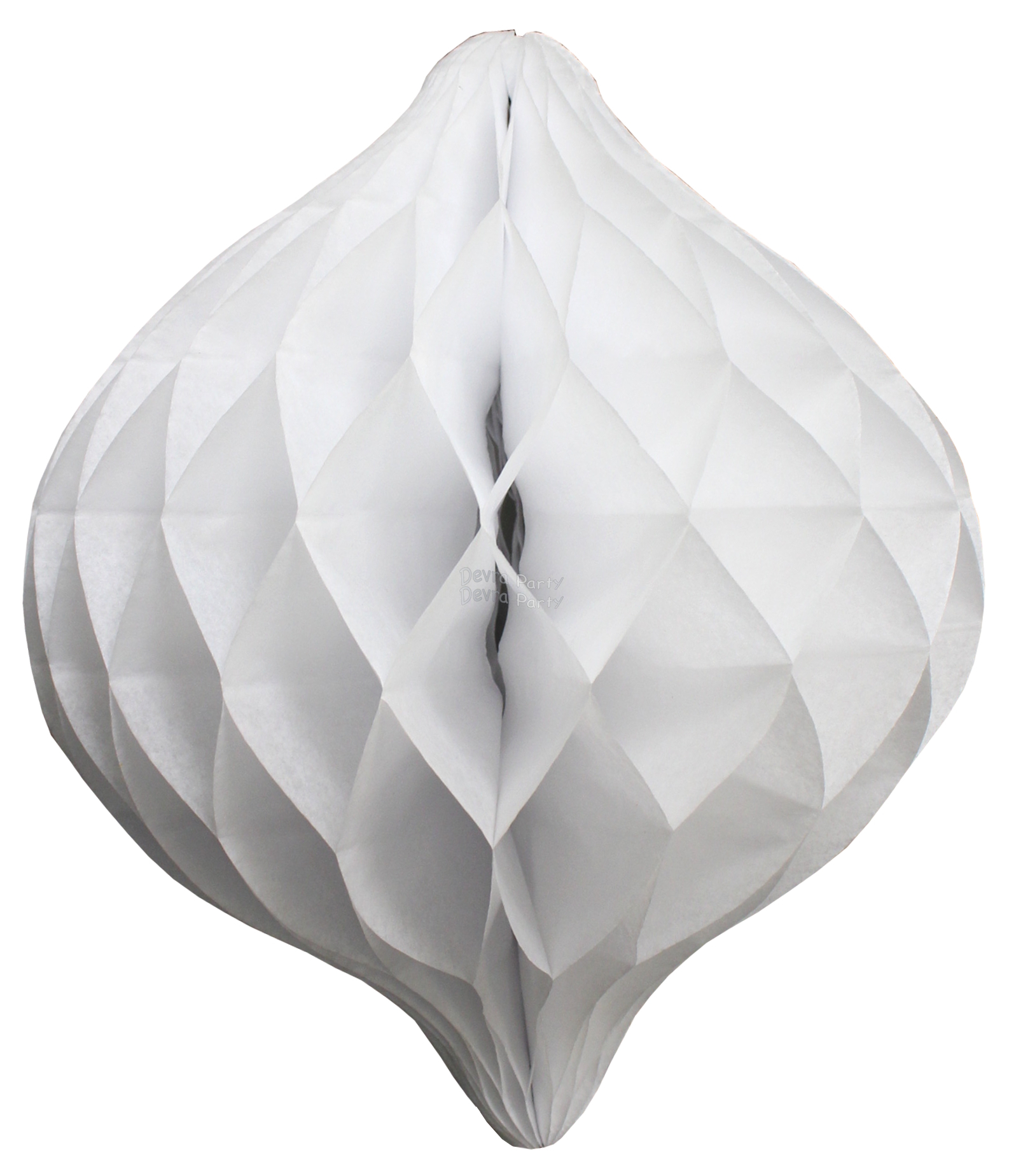 (image for) 12 Inch Oval Spinning Top Ornament Decoration - White (12 pcs)