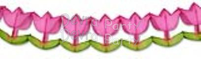 (image for) 12 Foot Tissue Paper Tulip Garland (6 pcs)