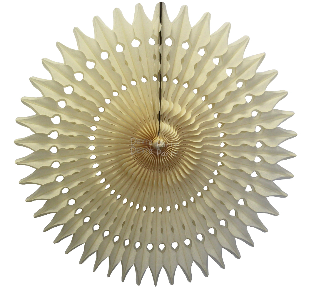 (image for) 21 Inch Tissue Fan Classic and Vintage Ivory (12 pcs)