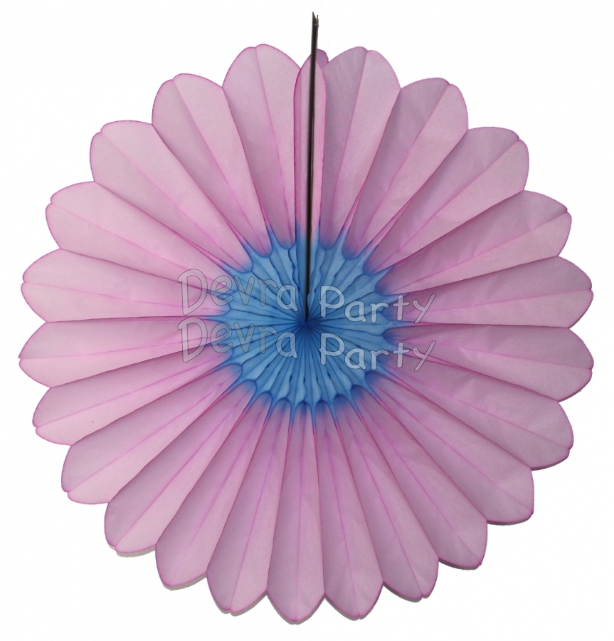Pink and Blue Tissue Paper Fanburst (12 pieces) - Click Image to Close