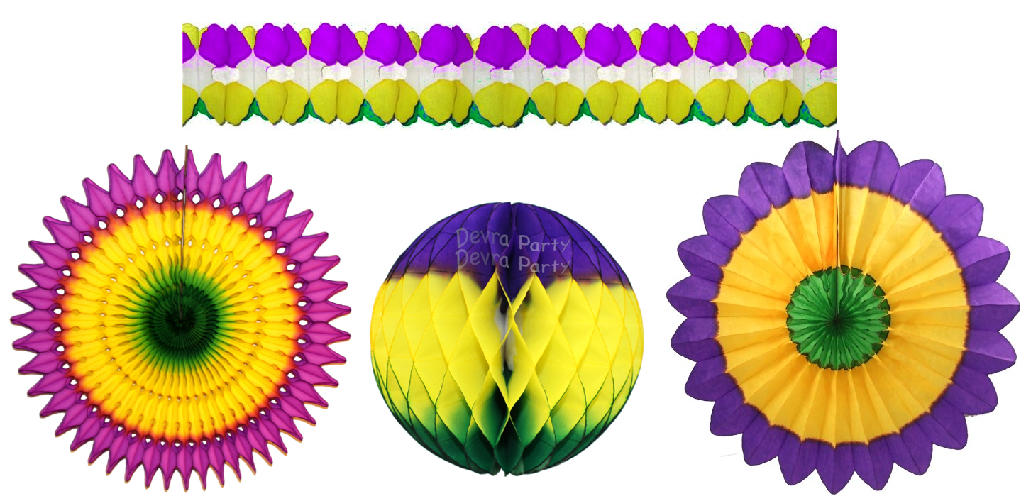 (image for) Mardi Gras Party Decoration Kit (22 pieces)