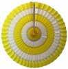 16 Inch Tissue Paper Striped Fan Yellow and White (12 pcs)