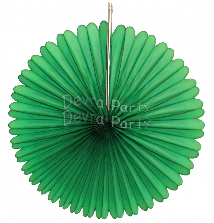 13 Inch Fan Decorations Dark Green (12 PCS) - Click Image to Close