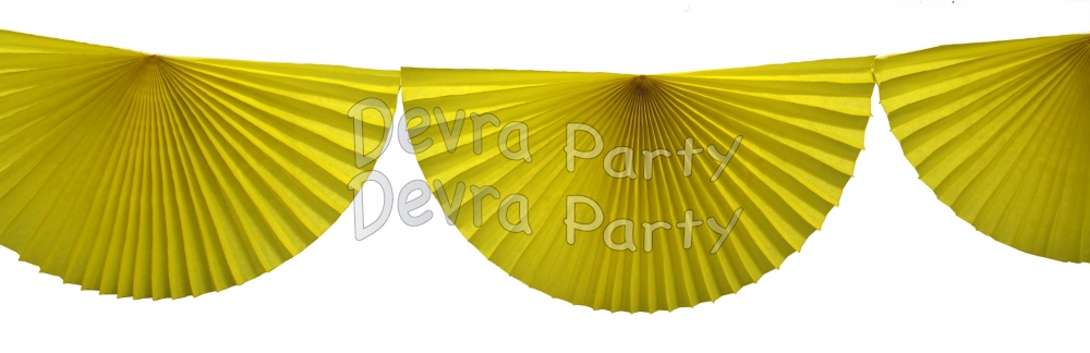 Yellow 10 Foot Bunting Fan Garland (12 pcs) - Click Image to Close