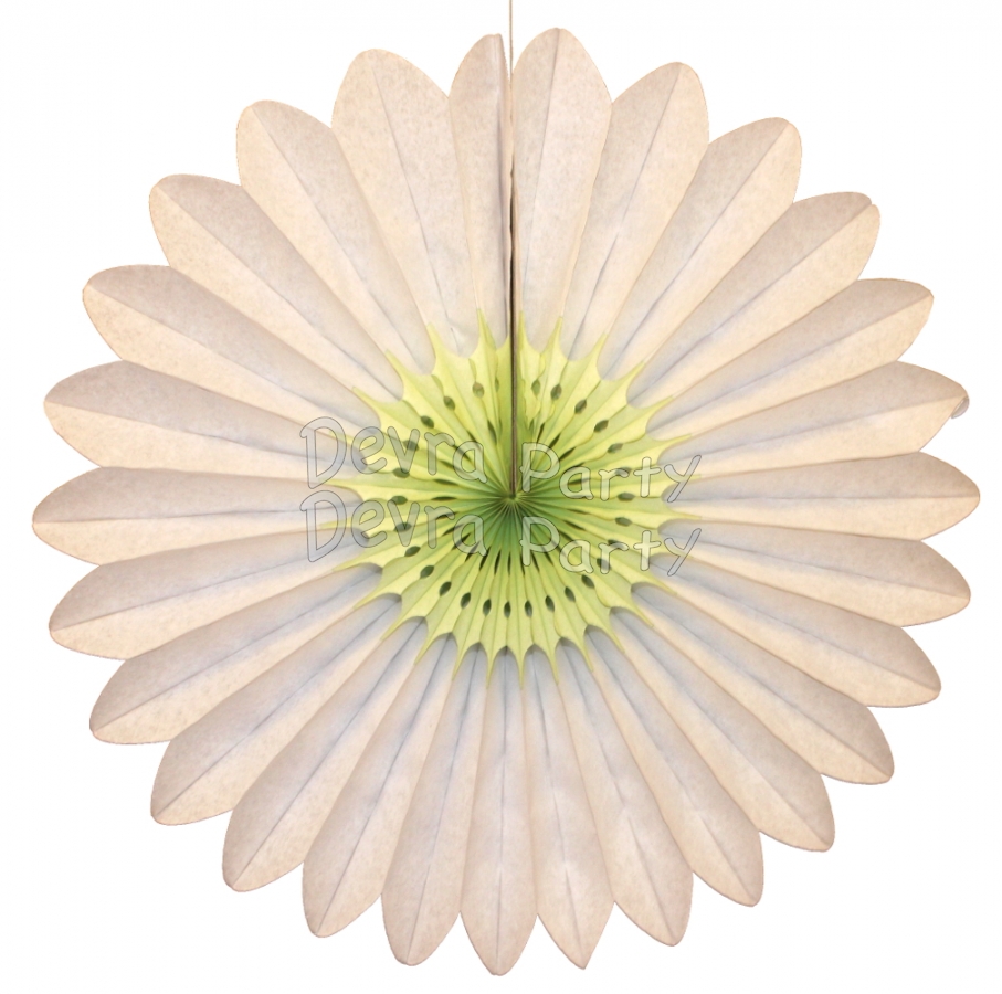 Cool Mint and White Fanburst Decoration (12 pcs) - Click Image to Close