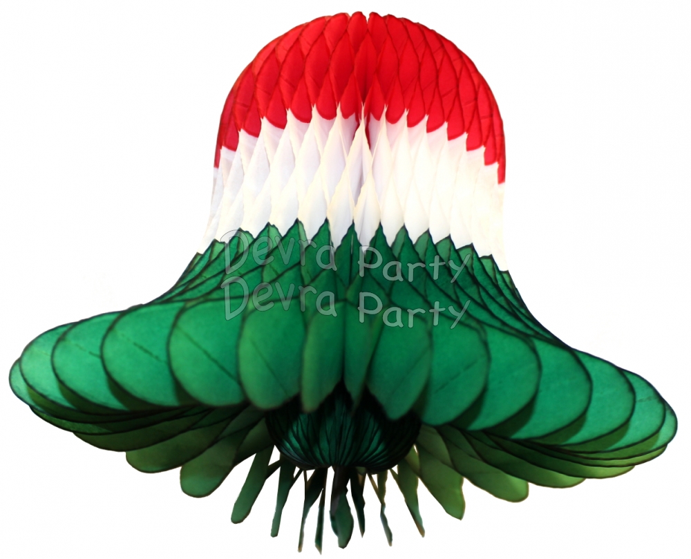 Red White Green Tissue Bell (12 Pieces) - Click Image to Close