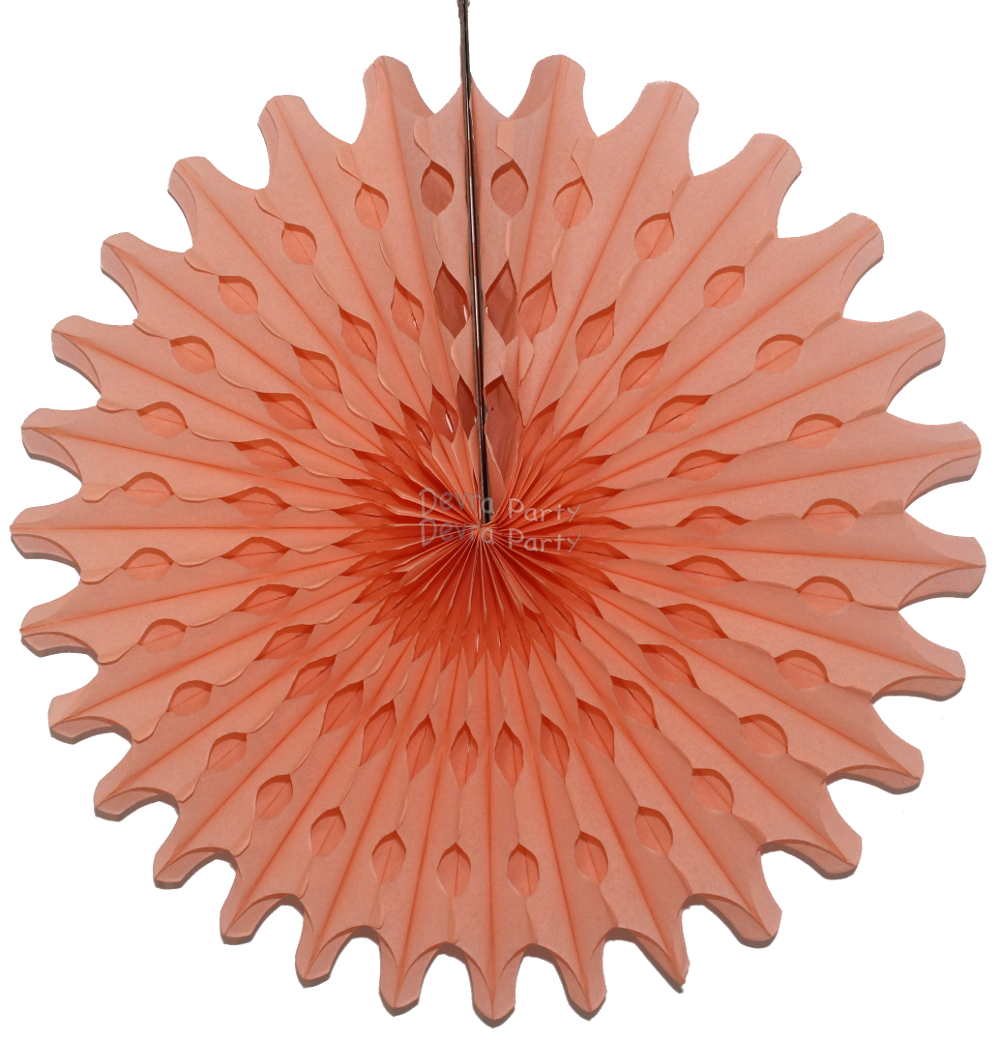 (image for) Classic and Vintage Peach 18 Inch Tissue Paper Fan (12 Pieces)