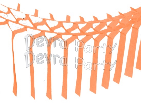 Peach Streamer Garland Decoration (12 pcs) - Click Image to Close