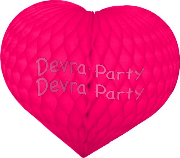 Heart Decoration 18 Inch Cerise (12 pcs) - Click Image to Close