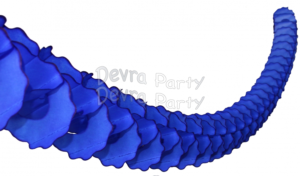 12 Foot Dark Blue Oval Garland (12 pieces) - Click Image to Close