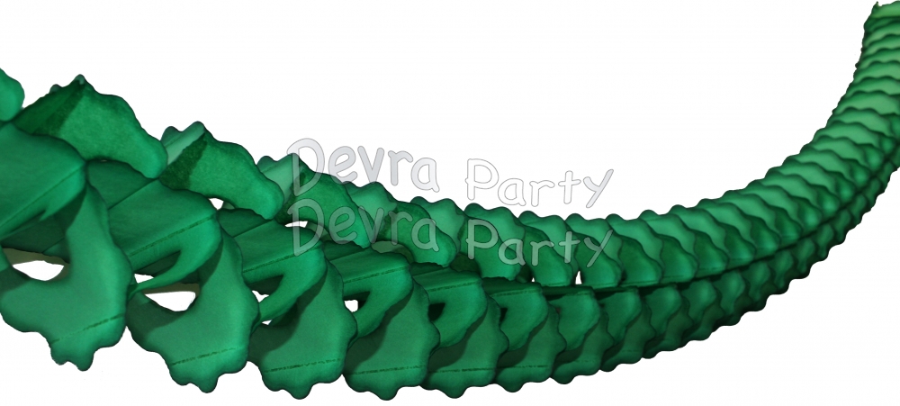 12 Foot Dark Green Oval Garland (12 pcs) - Click Image to Close