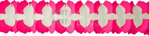 (image for) 12 Foot Cross Garland Decoration Cerise & White (12 pcs)