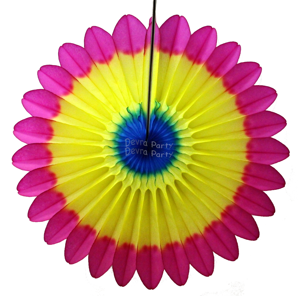 (image for) Hanging Fanburst Decoration Multi Color (12 pcs)