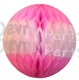 Pink and White Honeycomb Tissue Paper Balls (12 pcs)