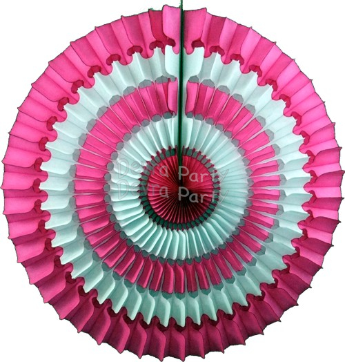 (image for) 16 Inch Tissue Paper Striped Fan Vintage Rose (12 pcs)