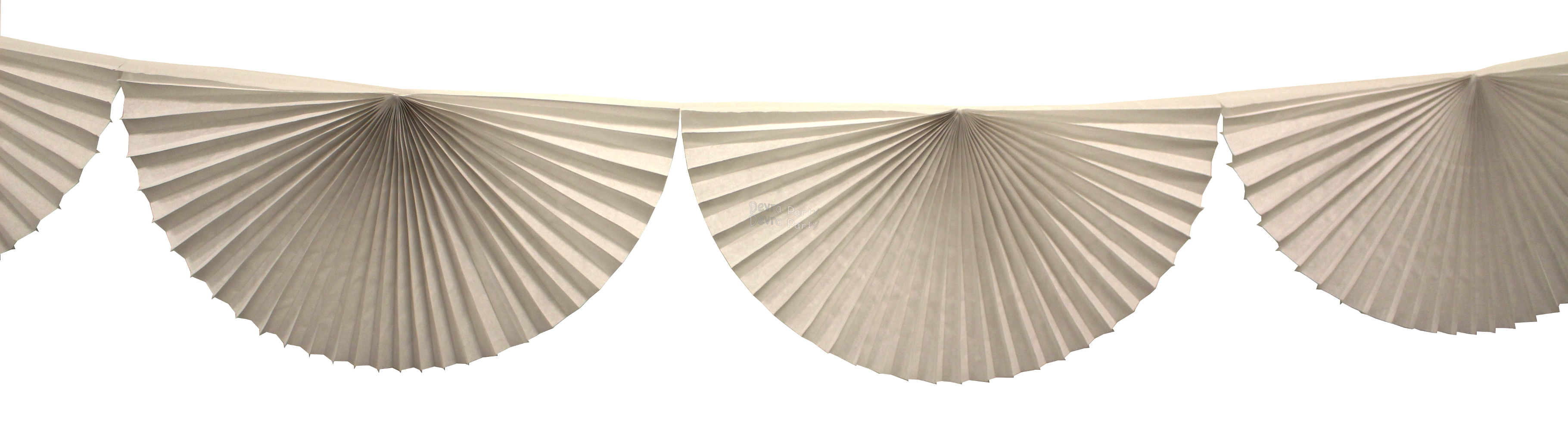 (image for) White 10 Foot Bunting Fan Garland (12 pcs)