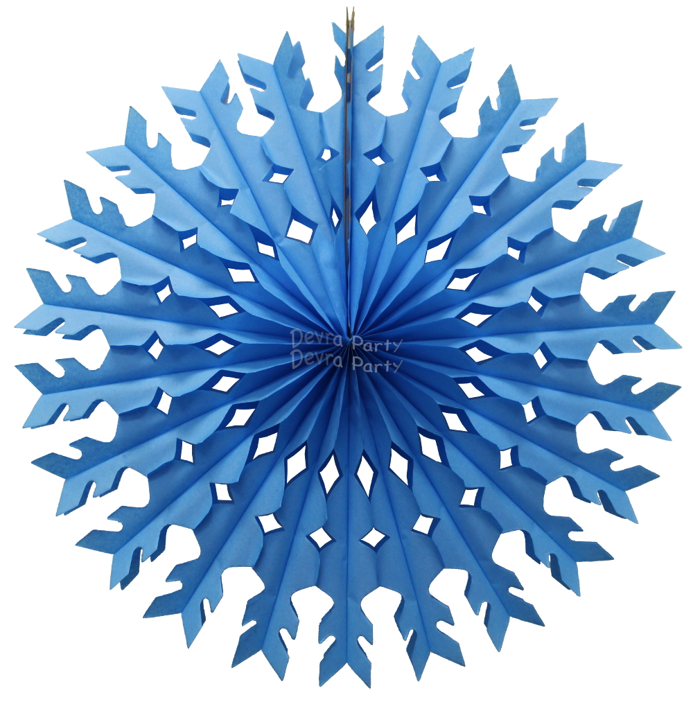 (image for) 22 Inch Turquoise Tissue Paper Snowflake Decoration (12 pcs)