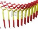 (image for) Red Yellow Red Streamer Garland Decoration (12 pcs)