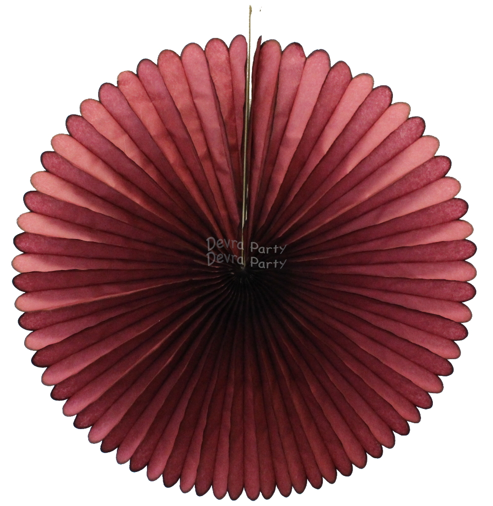 (image for) 13 Inch Fan Decorations Maroon (12 PCS)
