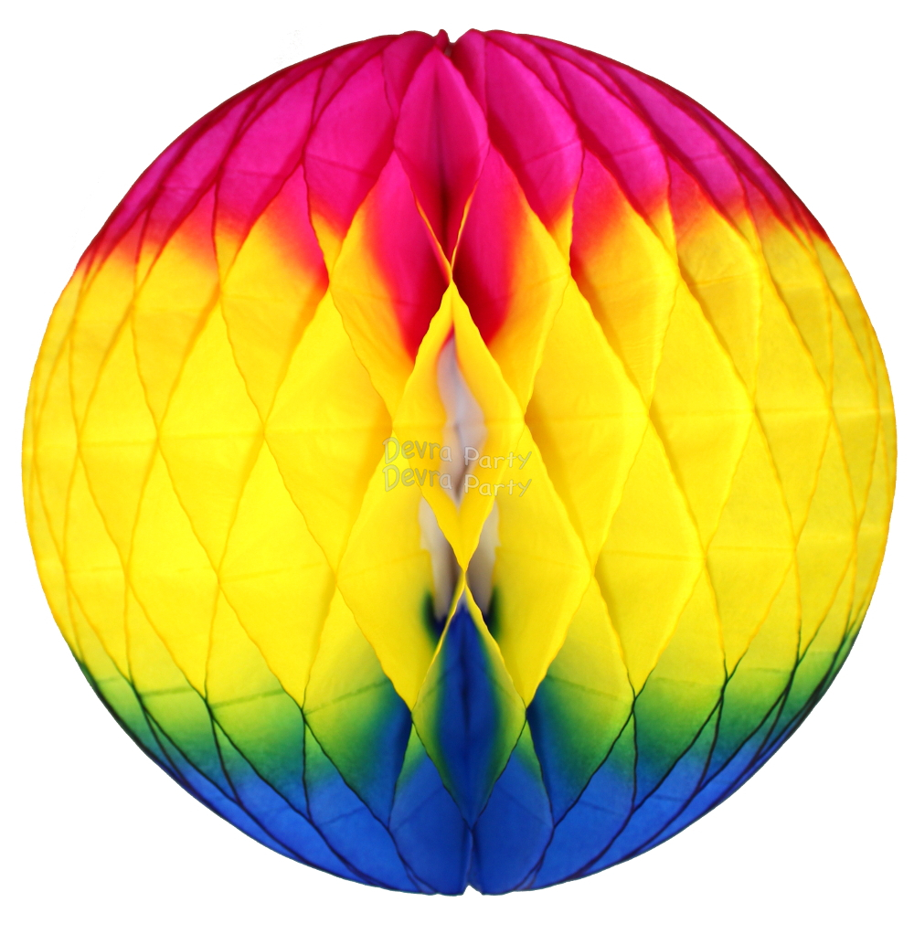 (image for) Multi Colored Rainbow Honeycomb Balls (12 pcs)