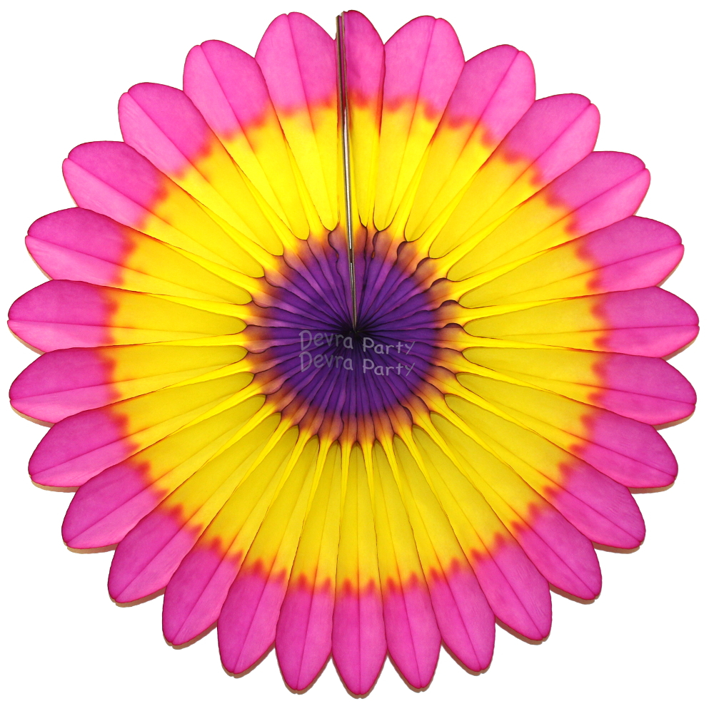(image for) Cerise Yellow Purple Fanburst Decoration (12 pcs)