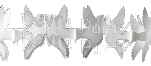 12 Foot Tissue Paper Dove Garland (6 pcs) - Click Image to Close