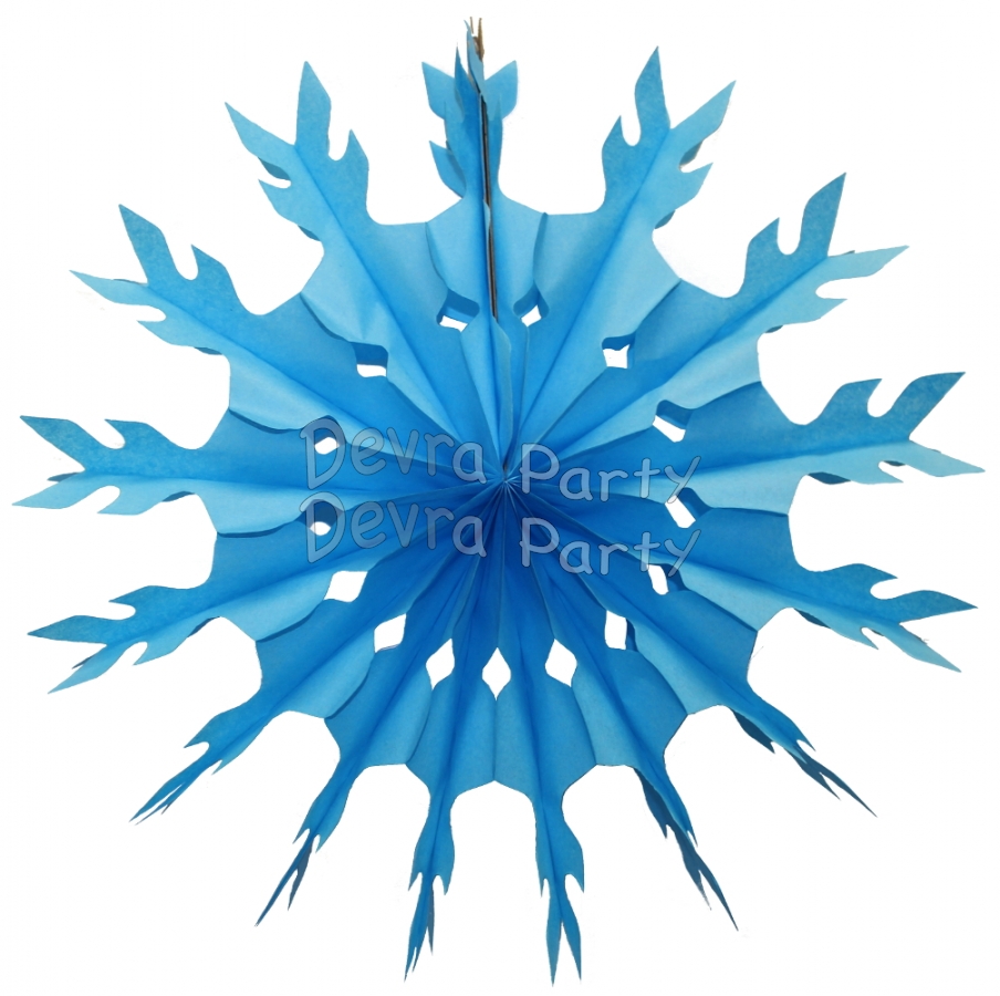 15 Inch Turquoise Tissue Paper Snowflake Decoration (12 pcs) - Click Image to Close