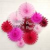 10-piece Tissue Paper Snowflake Set, Red Pink Mix (single kit) (image for) 10-piece Tissue Paper Snowflake Set, Red Pink Mix (single kit)