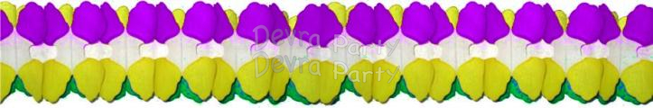 (image for) 12 Foot Mardi Gras Cross Garland Decoration (12 pcs)