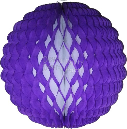 (image for) 14 Inch Puff Ball Purple and White (12 pcs)