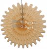 (image for) Classic and Vintage Ivory 18 Inch Tissue Paper Fan (12 Pieces)